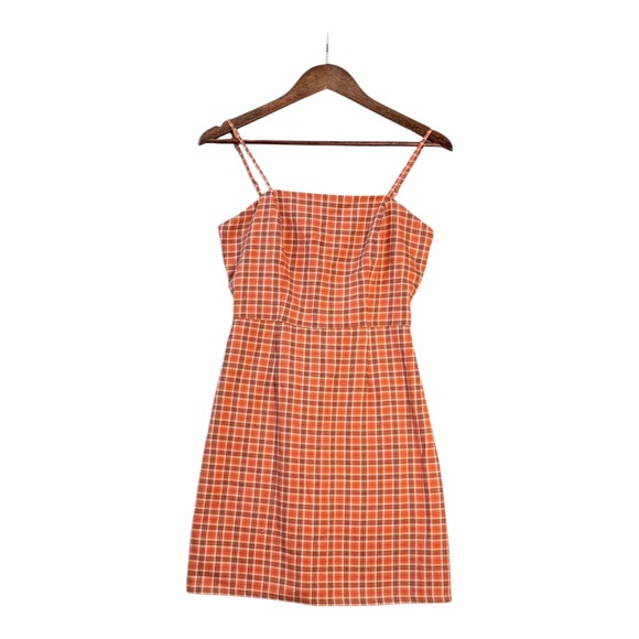 Aéropostale Dresses & Skirts - Aeropostale Womens Y2K Mini Dress S Orange Plaid Preppy Retro Academia Fall